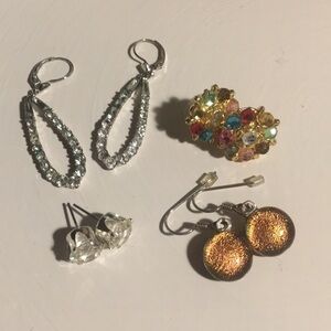 Four pairs of vintage earrings